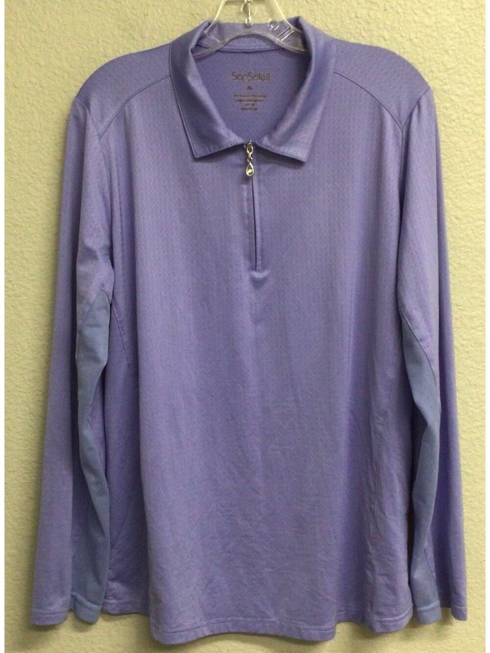 SanSoleil Shirt Womens XL Purple Long Sleeve 1/4 Zip UV 50+ Cooling Stretch